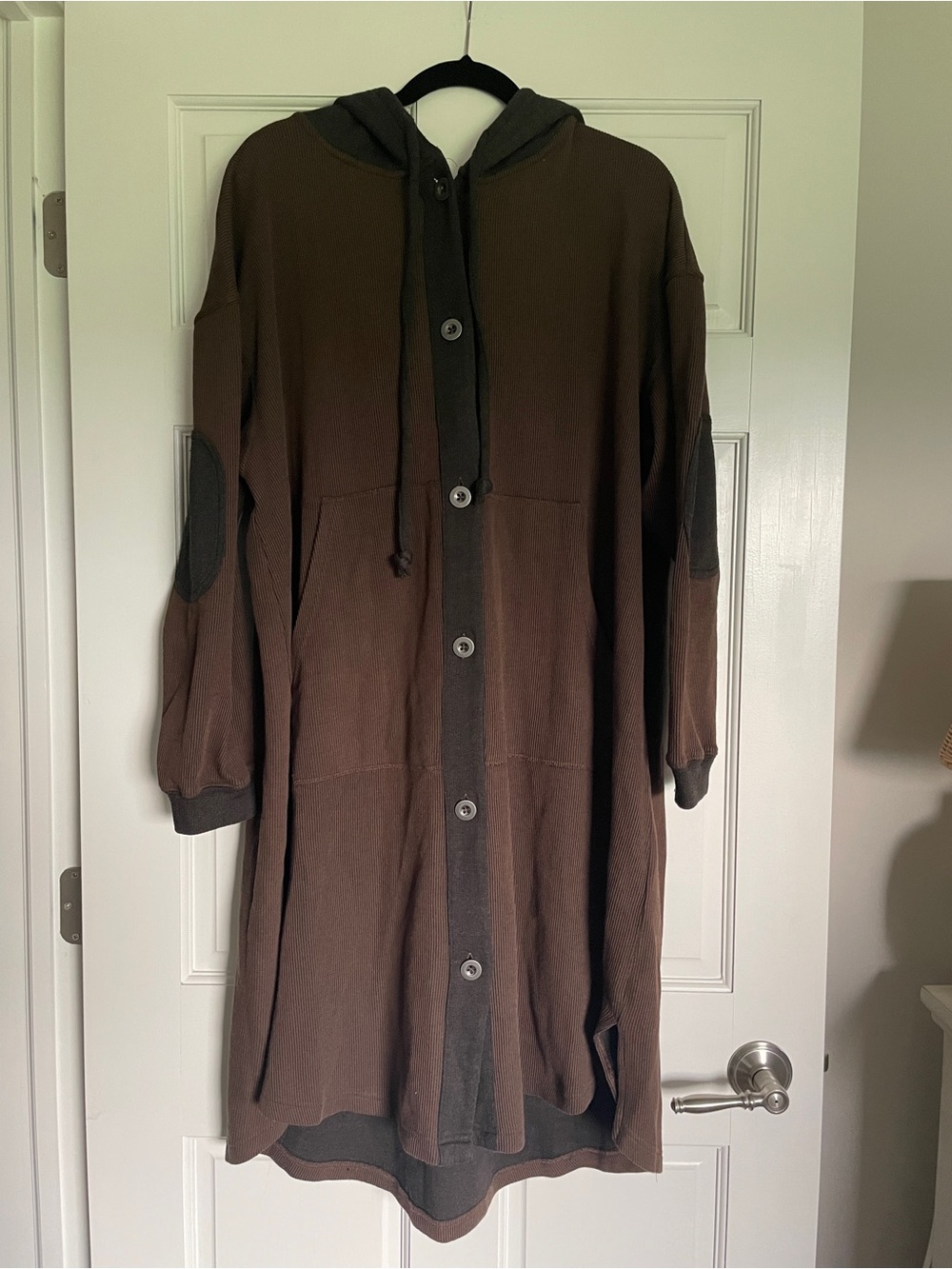 Free People Tomorrow Sweatshirt Cardigan in Double Espresso Combo